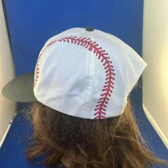 Vintage Baseball-Themed Adjustable Cap with Stitch Design - Picture 3 of 5